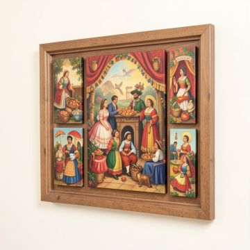 Mexican Fiesta ! 5 Piece Painting On Wrapped Canvas Set (synthetic illustration; no displayed measurements)