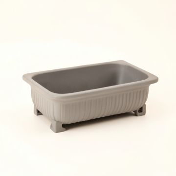 Cove Crest Empty Railing Planter With Integral Brackets - Gray (synthetic illustration; no displayed measurements)