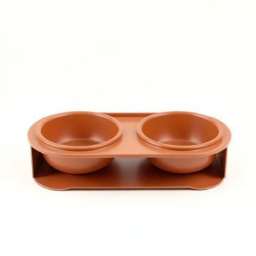 Briar Branch Pet Feeding Stand With Two Plain Empty Bowls - Terracotta (synthetic illustration; no displayed measurements)