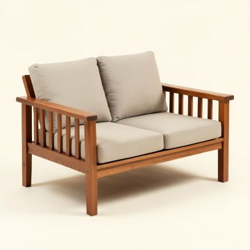 Diboll 48 '' Wide Acacia Loveseat With Cushions (synthetic illustration; no displayed measurements)