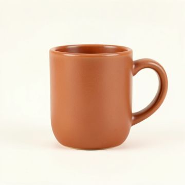 Dawn Bend Ceramic Mug - Terracotta (synthetic illustration; no displayed measurements)