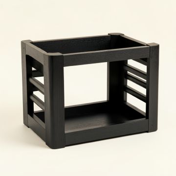 Pine Bend Empty Furniture-Style Pet Crate - Black (synthetic illustration; no displayed measurements)