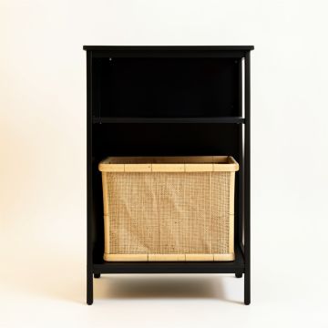 Shore Bluff Freestanding Pull-Out Hamper Cabinet - Black (synthetic illustration; no displayed measurements)