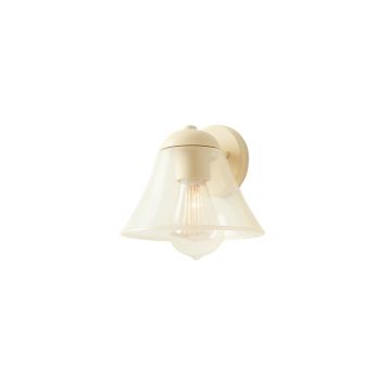 Flint Bend Wall Sconce Mounted On A Plain Wall - Cream