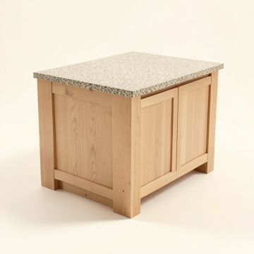 Kitchen Island Set With Granite Top (synthetic illustration; no displayed measurements)