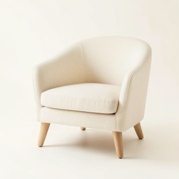 Pine Dell Upholstered Armchair - Cream (synthetic illustration; no displayed measurements)