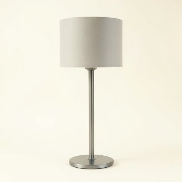 Maple Dale Floor Lamp With A Plain Fabric Shade - Gray (synthetic illustration; no displayed measurements)