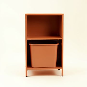 Stone Branch Freestanding Pull-Out Hamper Cabinet - Terracotta (synthetic illustration; no displayed measurements)