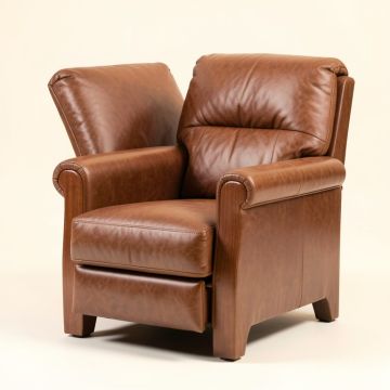 Doli 33.5 '' Wide Genuine Leather Manual Club Recliner (synthetic illustration; no displayed measurements)