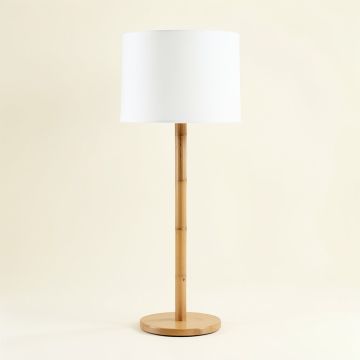 Pine Dale Floor Lamp With A Plain Fabric Shade - White (synthetic illustration; no displayed measurements)