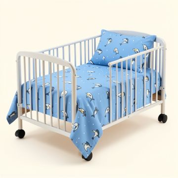 Ortonville Ocean Sea Dolphin Baby Nursery 5 Piece Crib Bedding Set (synthetic illustration; no displayed measurements)