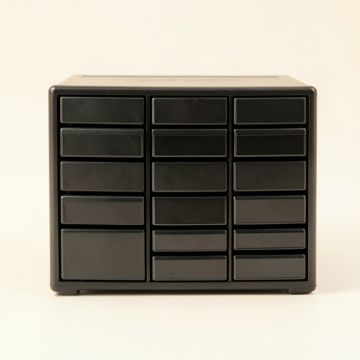 Laurel Canyon Small-Parts Storage Drawer Cabinet - Black (synthetic illustration; no displayed measurements)