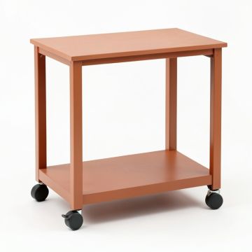 Birch Crest Empty Rolling Workshop Cart - Terracotta (synthetic illustration; no displayed measurements)