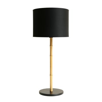 Clay Dale Floor Lamp With A Plain Fabric Shade - Black