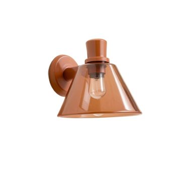 Clay Dale Wall Sconce Mounted On A Plain Wall - Terracotta