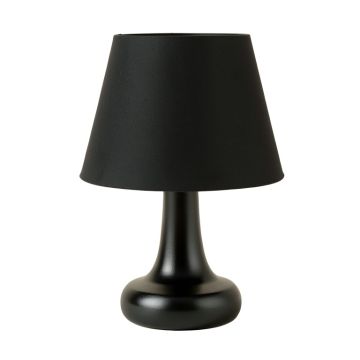 Elm Bridge Table Lamp With A Plain Fabric Shade - Black