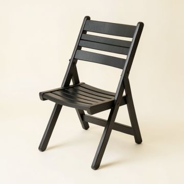 Meadow Dale Folding Outdoor Chair - Black (synthetic illustration; no displayed measurements)