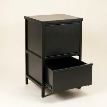 Meadow Bridge Freestanding Pull-Out Hamper Cabinet - Black (synthetic illustration; no displayed measurements)