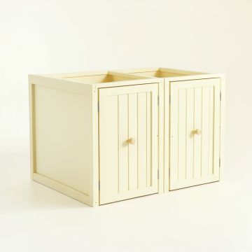 Willow Branch Empty Furniture-Style Litter Enclosure - Ivory (synthetic illustration; no displayed measurements)