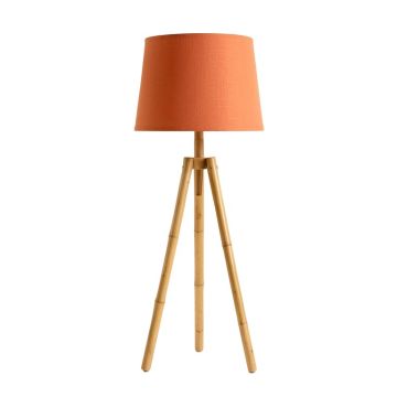 Hill Crossing Floor Lamp With A Plain Fabric Shade - Terracotta