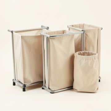 Ash Brook Laundry Sorting Station With Plain Removable Bags - Beige (synthetic illustration; no displayed measurements)