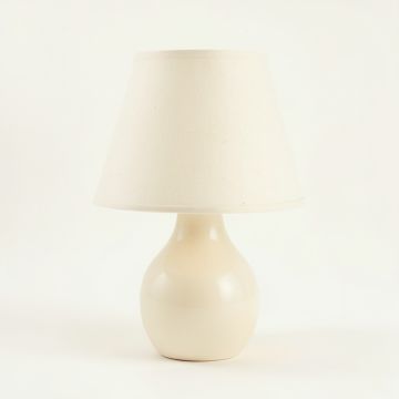 Reed Branch Table Lamp With A Plain Fabric Shade - Cream (synthetic illustration; no displayed measurements)