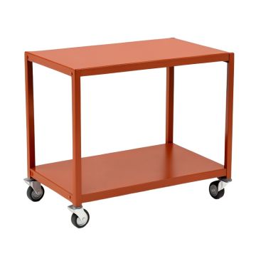 Pine Bridge Empty Rolling Workshop Cart - Terracotta