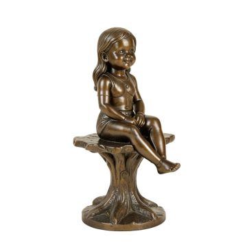 Zumalai Beautiful Young Girl Sitting On A Tree Statue