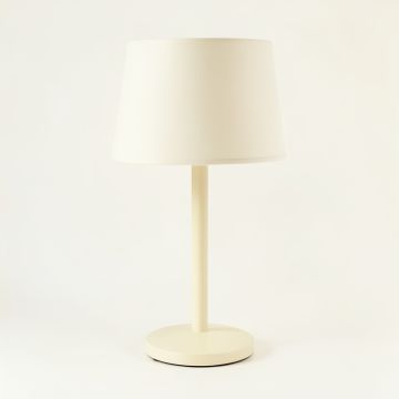 Brook Dell Table Lamp With A Plain Fabric Shade - Cream (synthetic illustration; no displayed measurements)