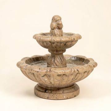 Birds And Bowls Indoor Resin Fountain With Look Of Carved Stone (synthetic illustration; no displayed measurements)