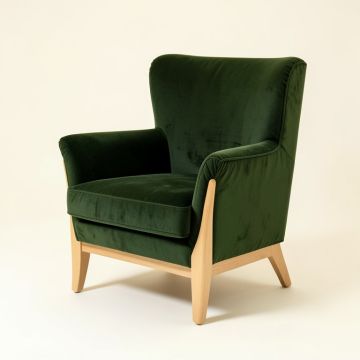 24 '' Wide Velvet Wingback Chair (synthetic illustration; no displayed measurements)