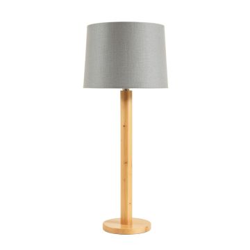 Maple Crossing Floor Lamp With A Plain Fabric Shade - Gray