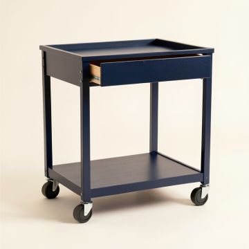 Harbor Edge Empty Rolling Workshop Cart - Navy (synthetic illustration; no displayed measurements)