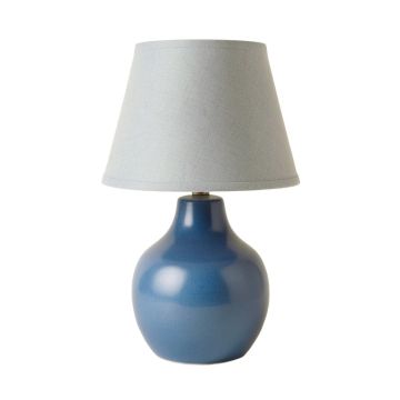 Cliff Dale Table Lamp With A Plain Fabric Shade - Blue