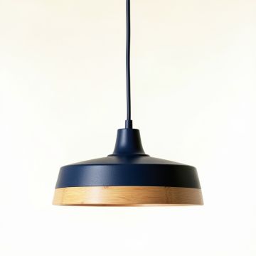 Bay Bluff Pendant Light Suspended From One Plain Cable - Navy (synthetic illustration; no displayed measurements)