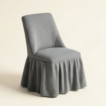 Universal Elastic Dining Chair Covers 3D Bubble Lattice Slipcover With Skirt -Dining Chair (synthetic illustration; no displayed measurements)