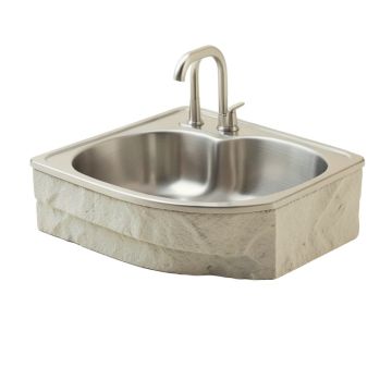 Kohler Tailor Large Double Basin Stainless Steel Sink With Carved Stone Insert
