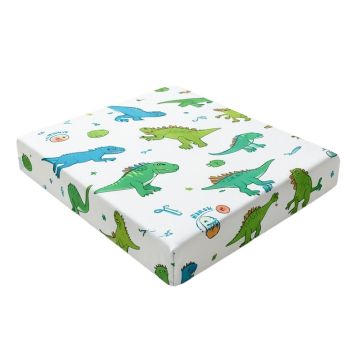 Blue And Green Mod Dinosaur Photo Op Fitted Crib Sheet