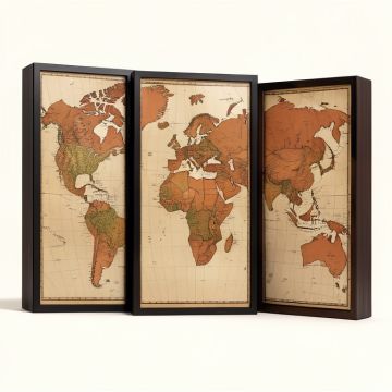 Stanford World Map 3 Piece Graphic Art Set (synthetic illustration; no displayed measurements)