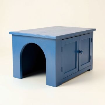 Pine Crossing Empty Furniture-Style Litter Enclosure - Blue (synthetic illustration; no displayed measurements)