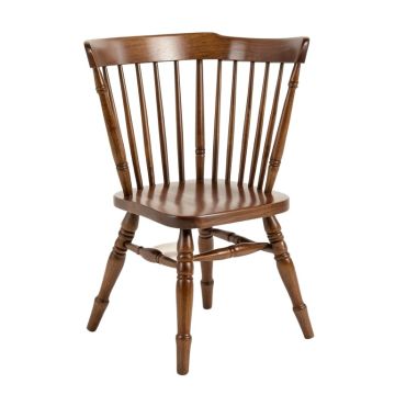 Metal Windsor Back Side Chair In Walnut