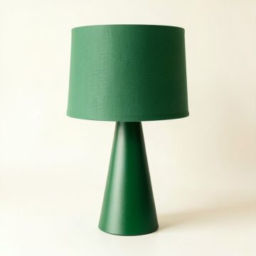 Meadow Crest Table Lamp With A Plain Fabric Shade - Green (synthetic illustration; no displayed measurements)