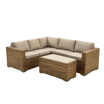 Avoca 6 Piece Rattan Sectional Seating Group With Cushions