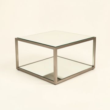 Rillie Modern Rectangular Metal And Mirror Coffee Table (synthetic illustration; no displayed measurements)