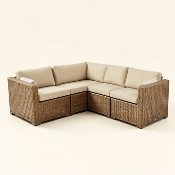 6-Piece Patio Furniture Set Corner Sofa Set Pe Rattan Wicker Outdoor Garden Sectional Sofa Chair (synthetic illustration; no displayed measurements)