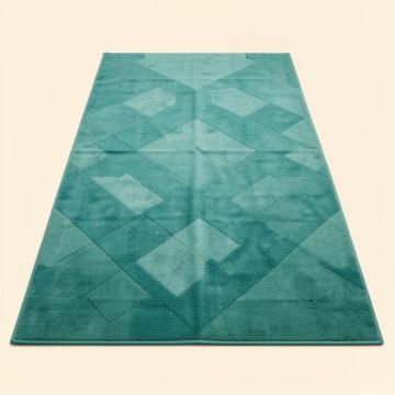 Desantiago Geometric Teal Indoor / Outdoor Area Rug (synthetic illustration; no displayed measurements)