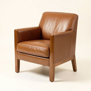 Howard 36 '' Wide Top Grain Leather Side Chair (synthetic illustration; no displayed measurements)