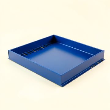 Brook Field Empty Under-Desk Cable Tray - Blue (synthetic illustration; no displayed measurements)