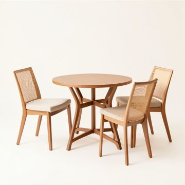 Lola 3 Piece Bistro Set With Cushions (synthetic illustration; no displayed measurements)