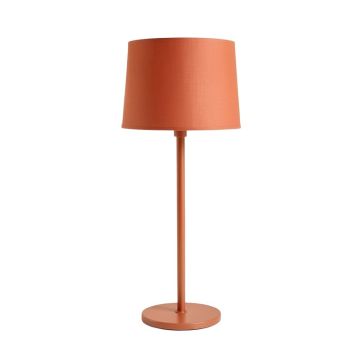 Willow Bridge Floor Lamp With A Plain Fabric Shade - Terracotta